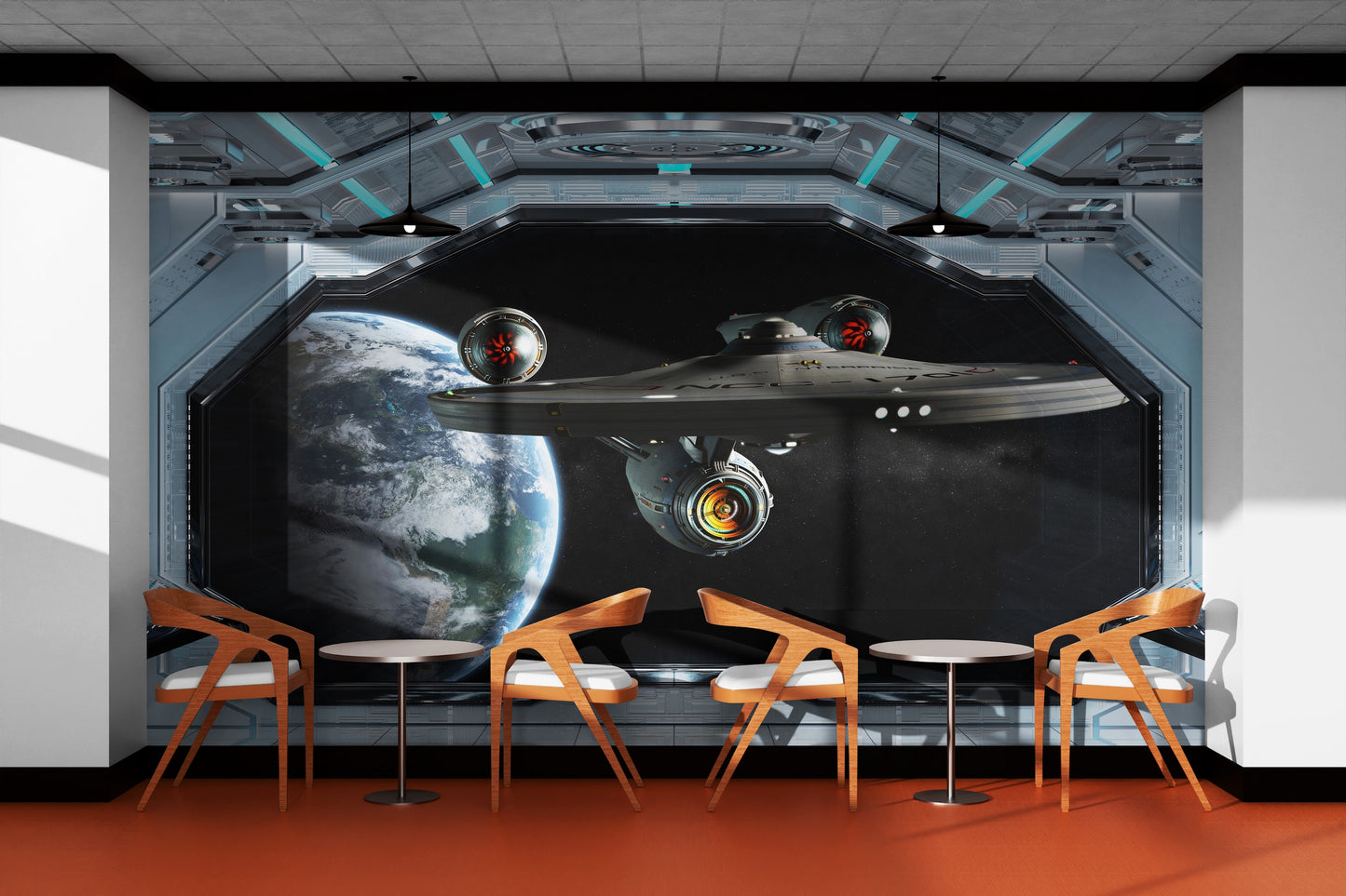 Interior Nave Espacial con Vista