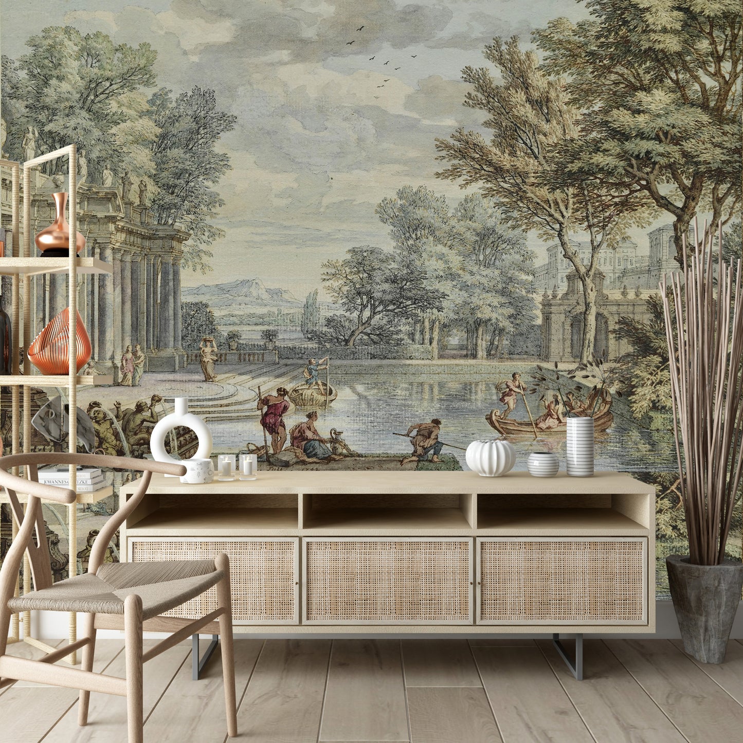 Vintage Landscape Classical Fountain