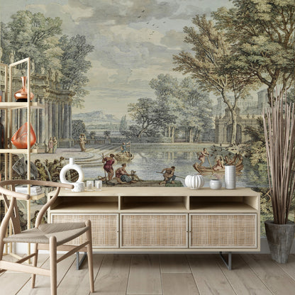 Vintage Landscape Classical Fountain