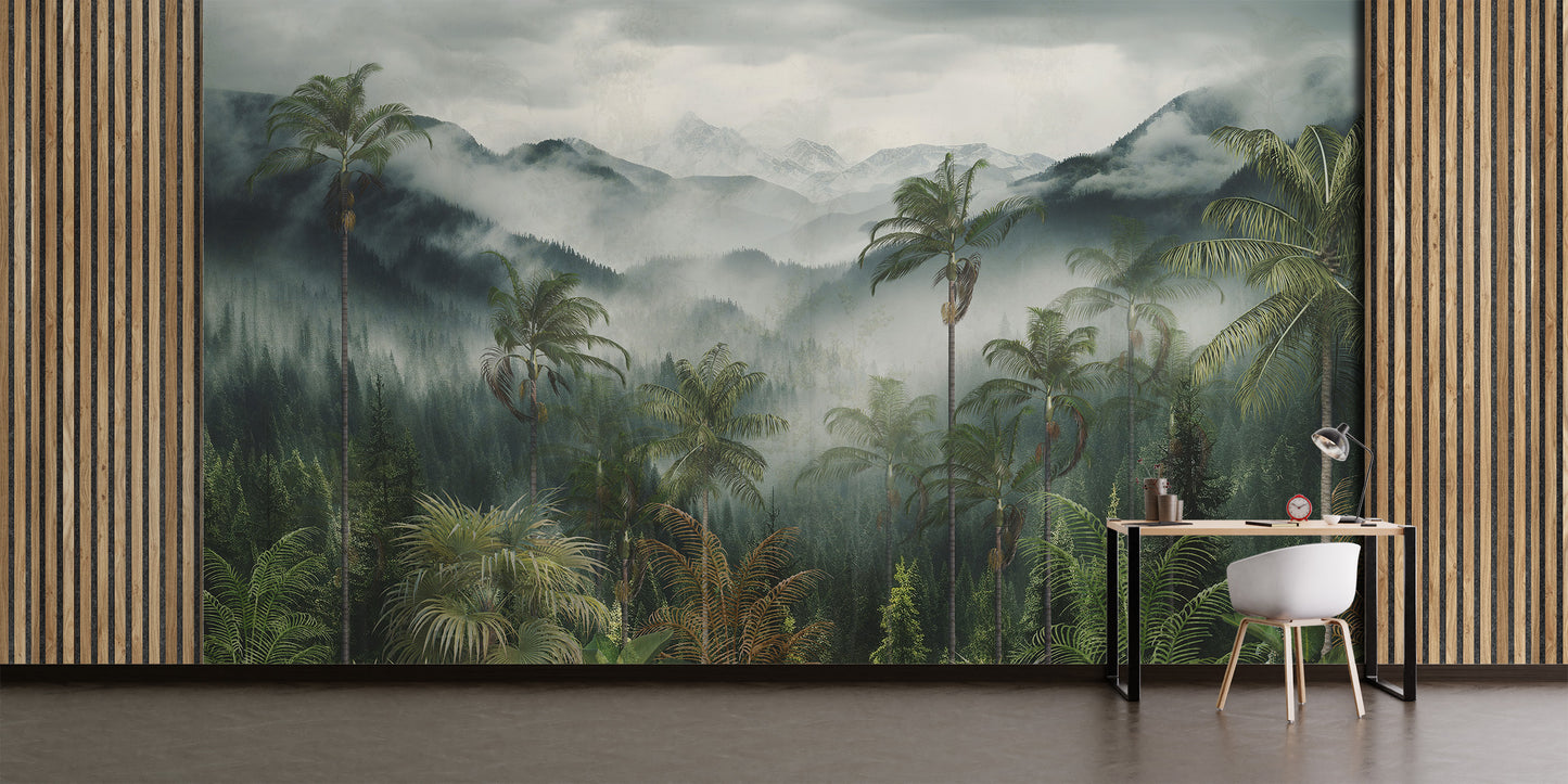 Paisaje Jungla, Montañas y Neblina