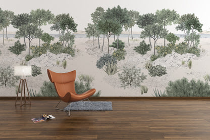 Paisaje Oceano, Playa y Plantas