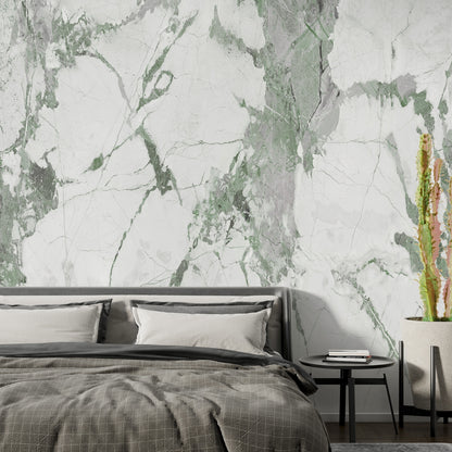 Elegante Mármol Blanco y Verde