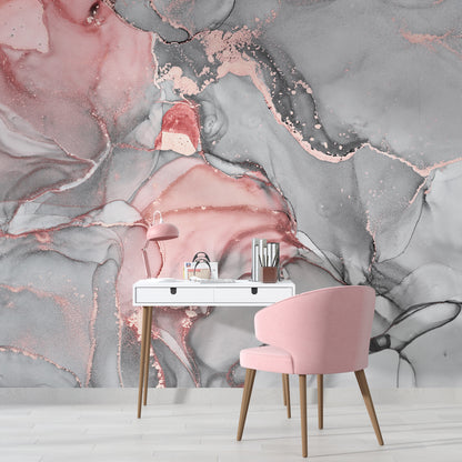 Cool Liquid Marble Pink & Grey