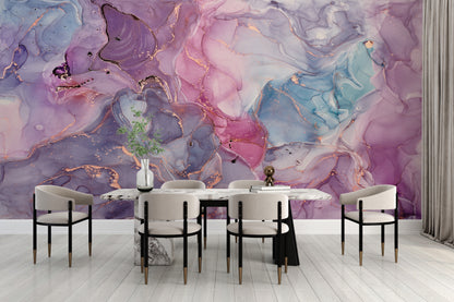 Cool Liquid Marble Hot Pink and Purples
