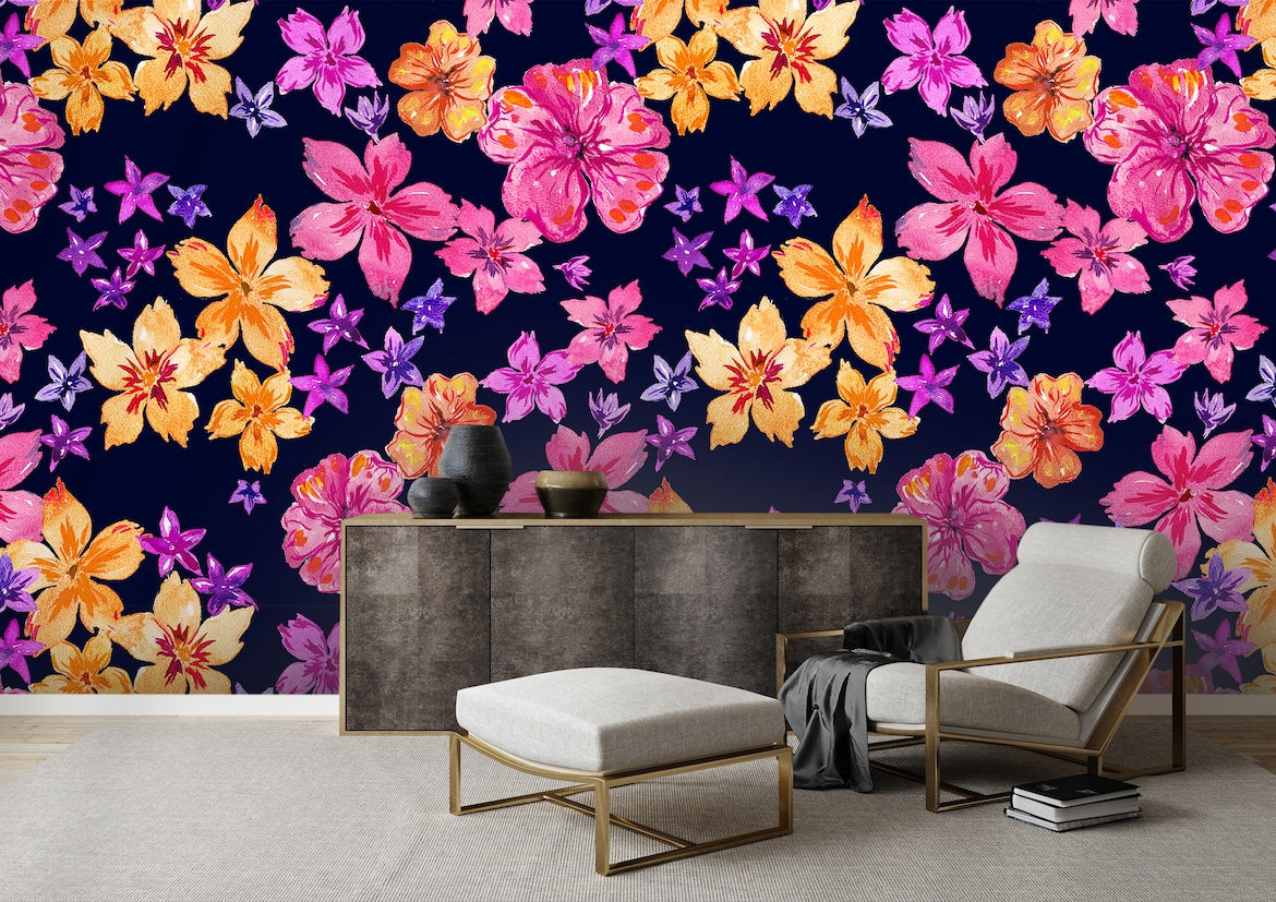 Patrón Floral Colores Vivos