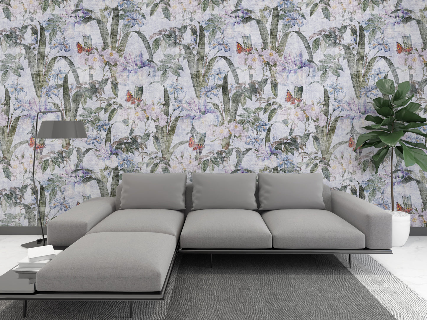 Patrón Floral Fresco Grunge