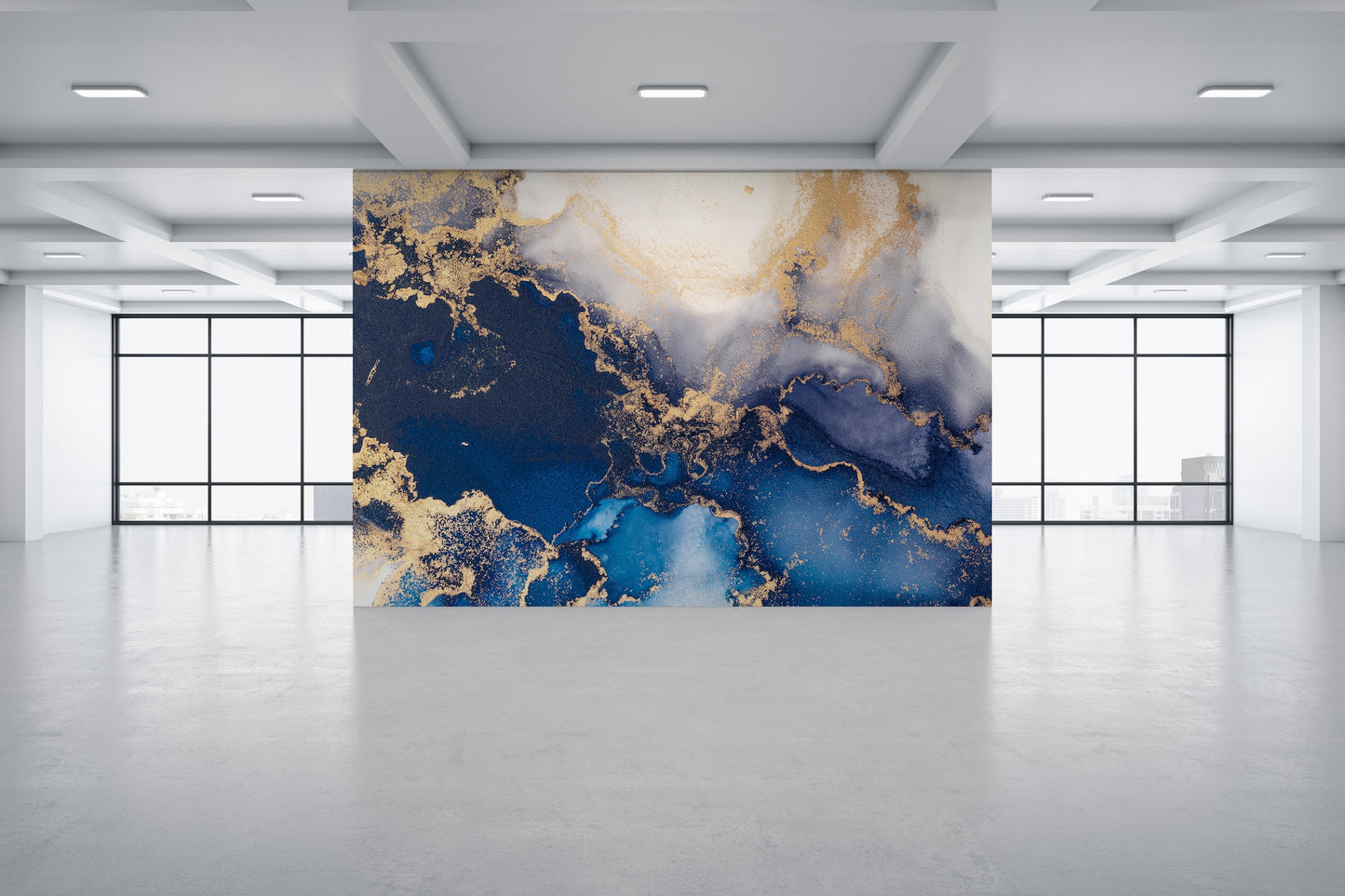 Marmoleado Tonos Azul y Dorado V1