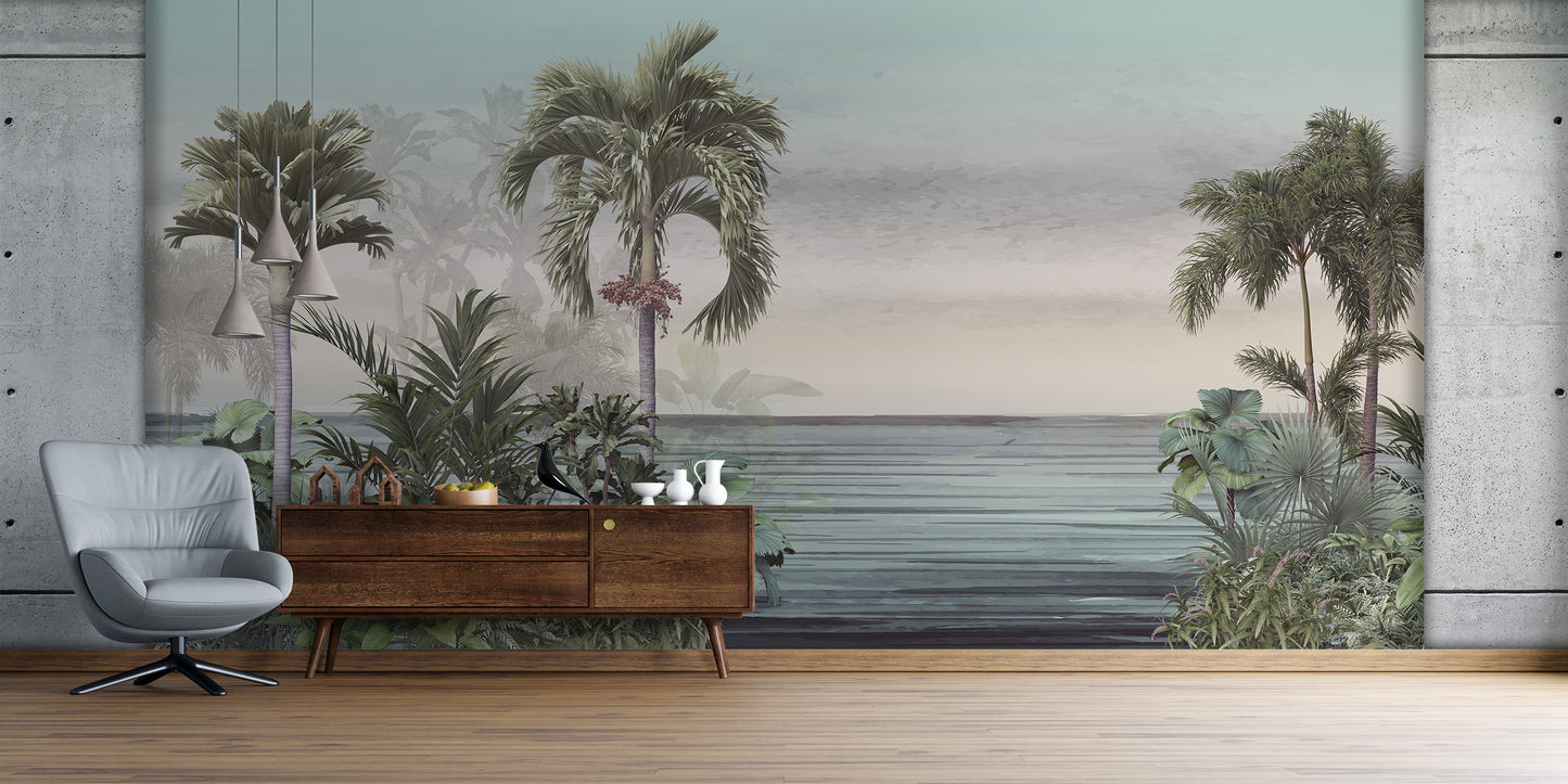 Palmeras y Vista al Mar