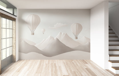 Montañas y Globos Blancos