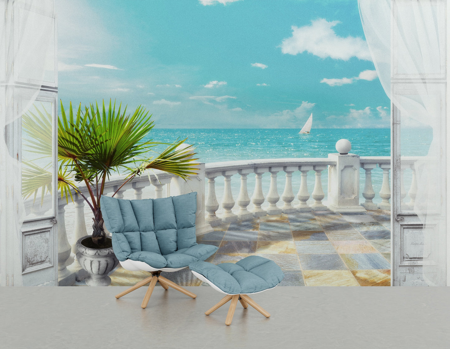 Paisaje Vista al Mar Desde Terraza