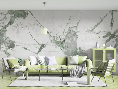 Elegante Mármol Blanco y Verde