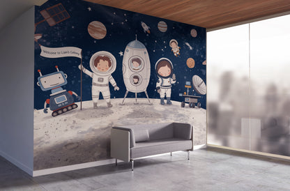Astronaut Kids Space Moon & Planets Blue