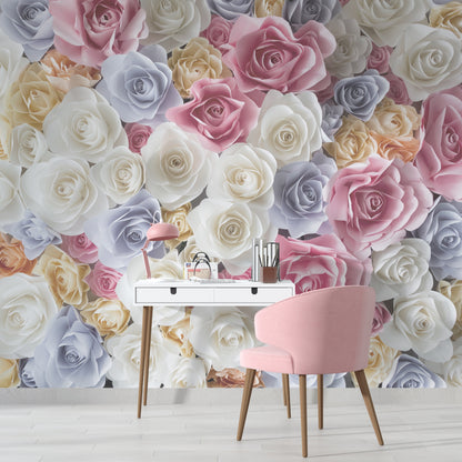 Fondo De Flores Tonos Pastel