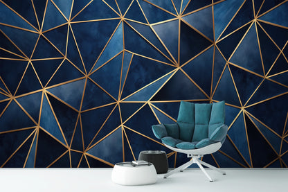 Polygonos Azules con Dorado