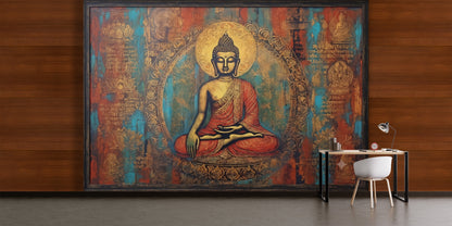 Buddah with Grunge Backgroumd