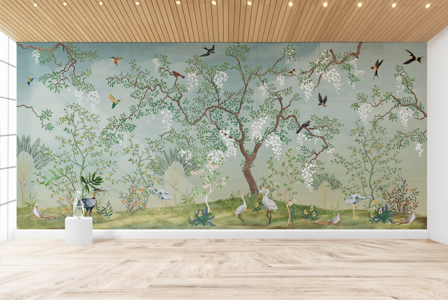 Artistic Oriental Tree with Birds