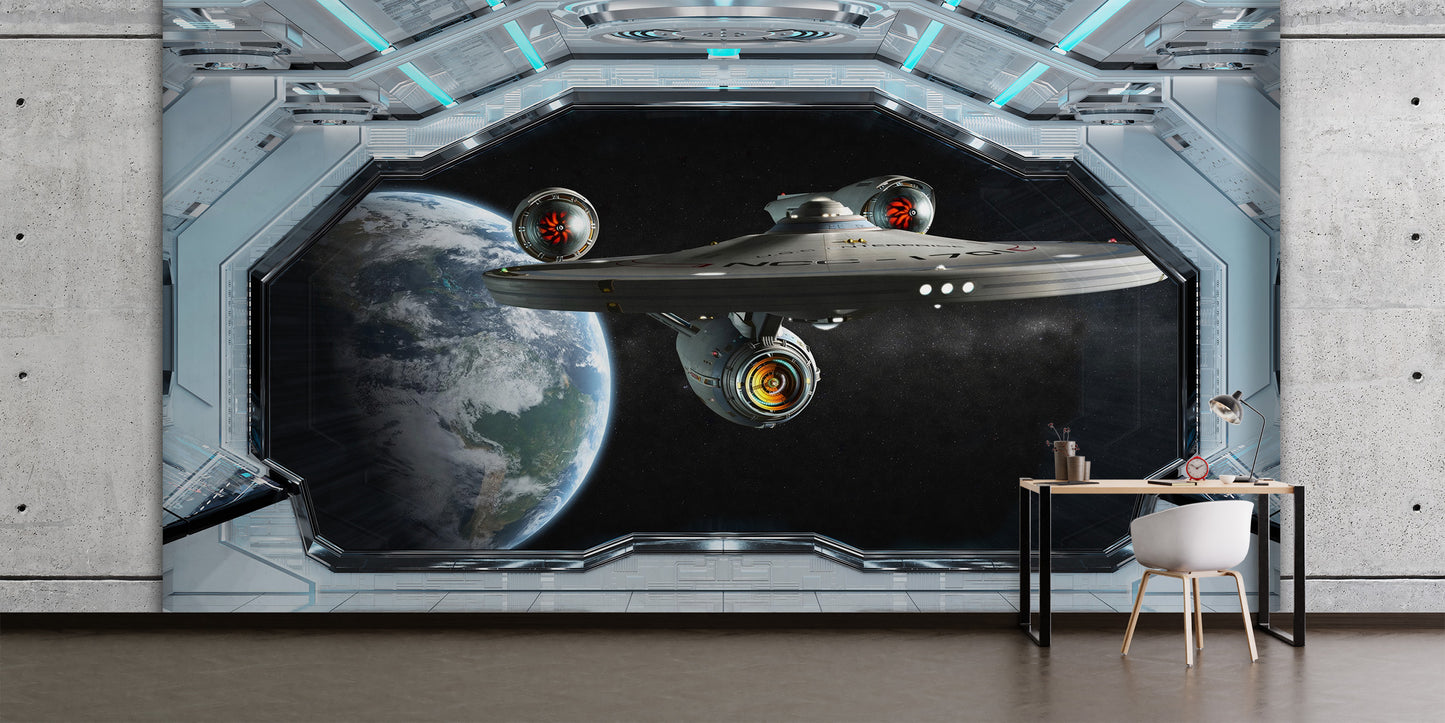 Interior Nave Espacial con Vista