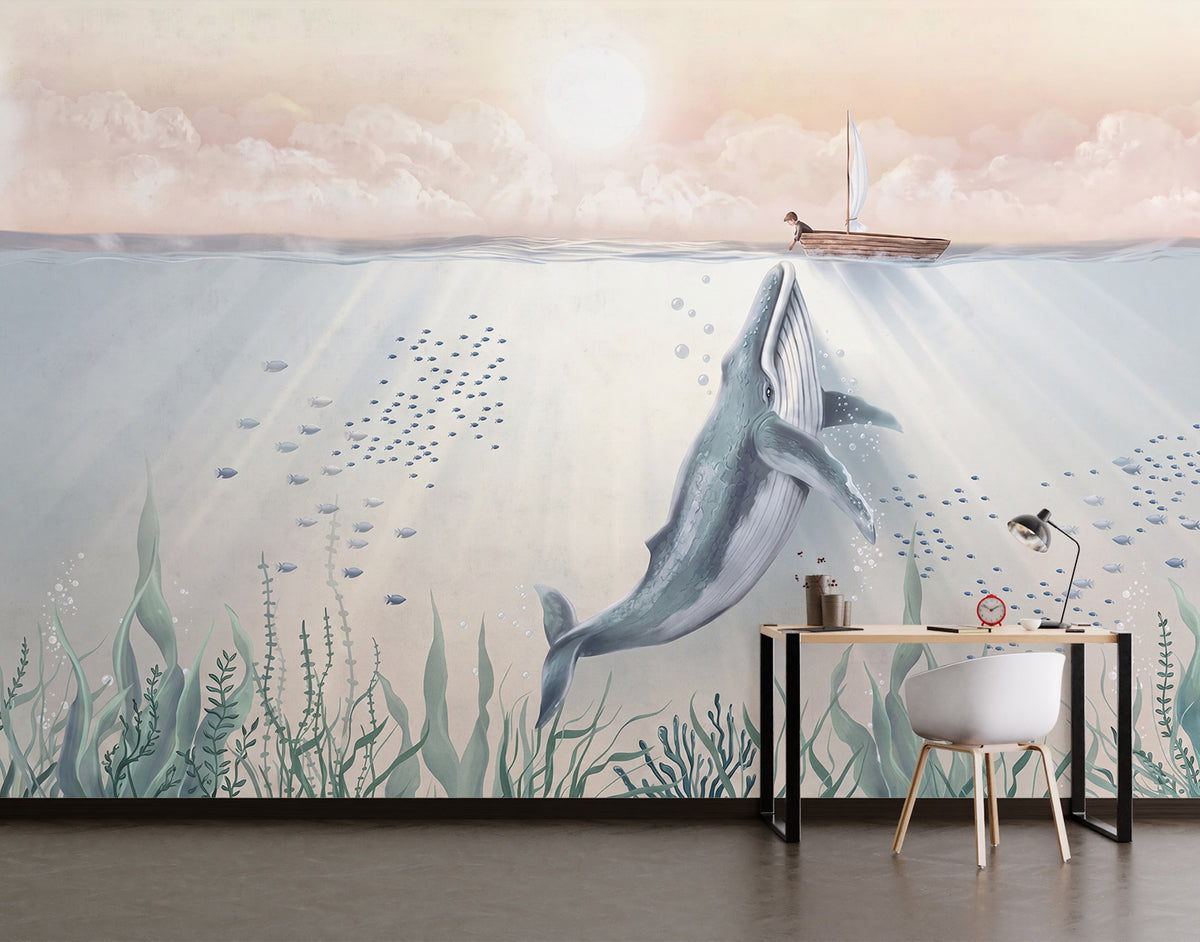 Beautiful Whale and Boy - Day
