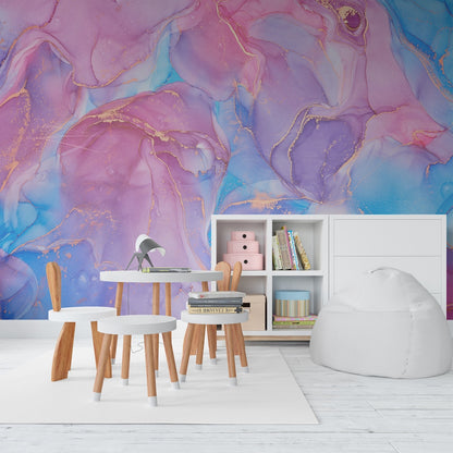 Marmoleado Rosa y Celeste