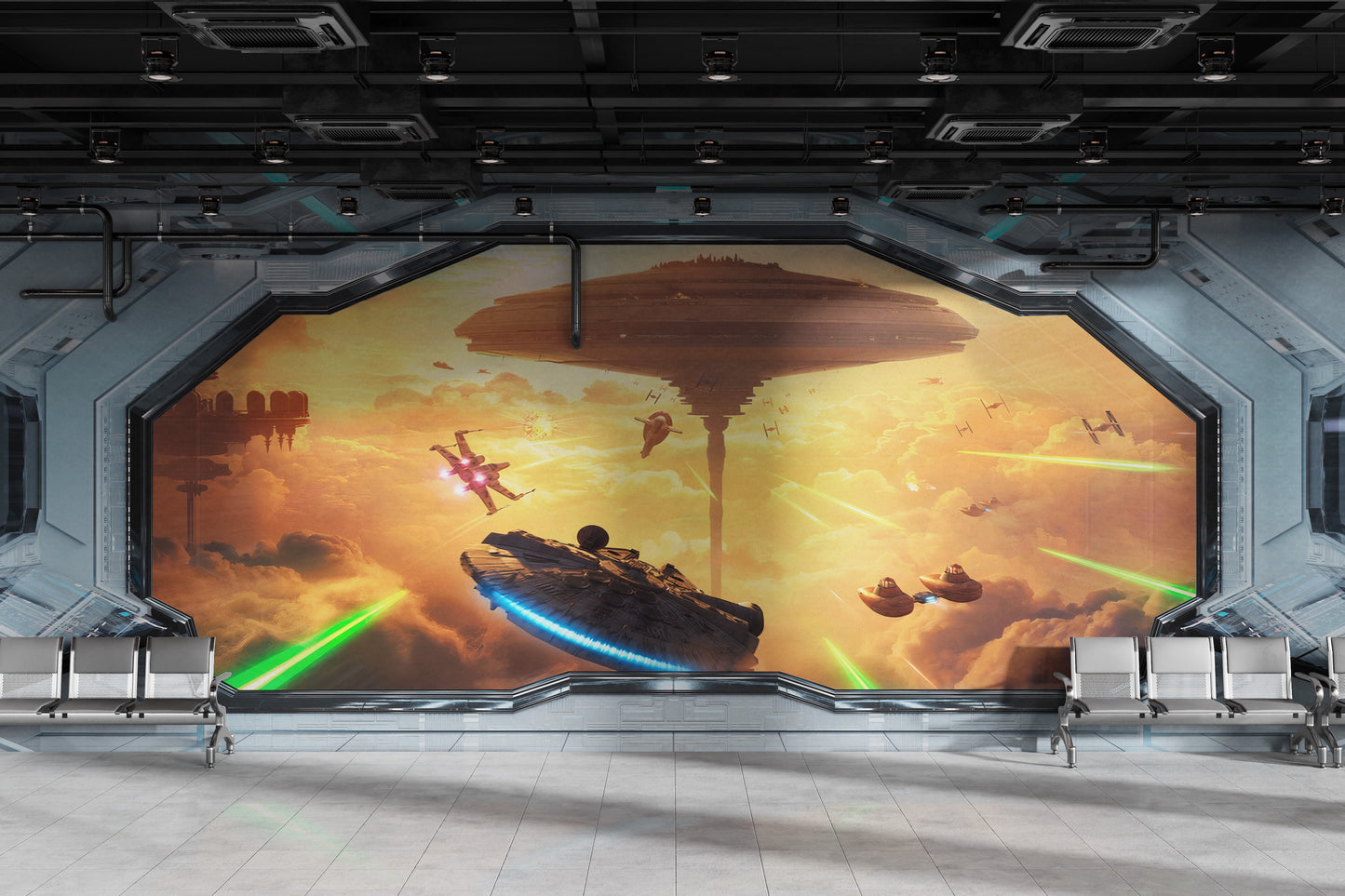 Interior Nave Espacial con Vista