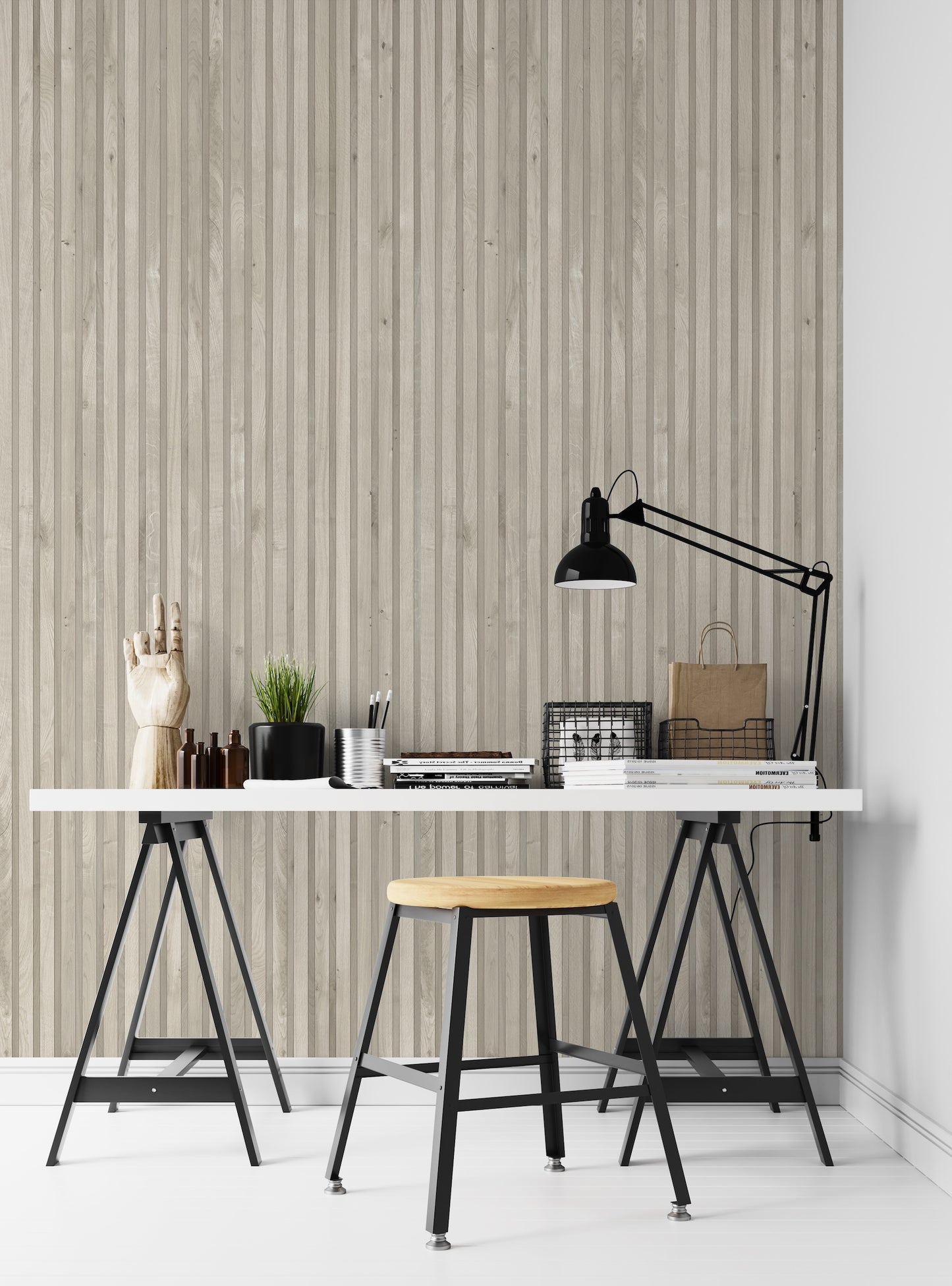 Imitación Lambrín de Madera White Wood