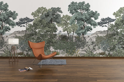 Ilustración Lago y Bosque