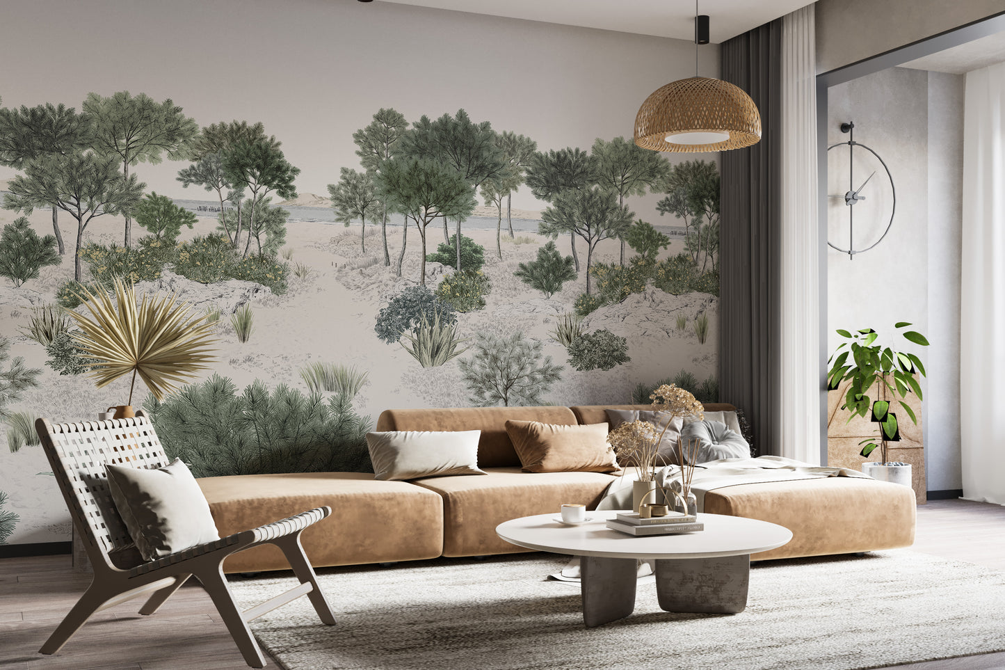 Ilustración Bosque Arboles Arena