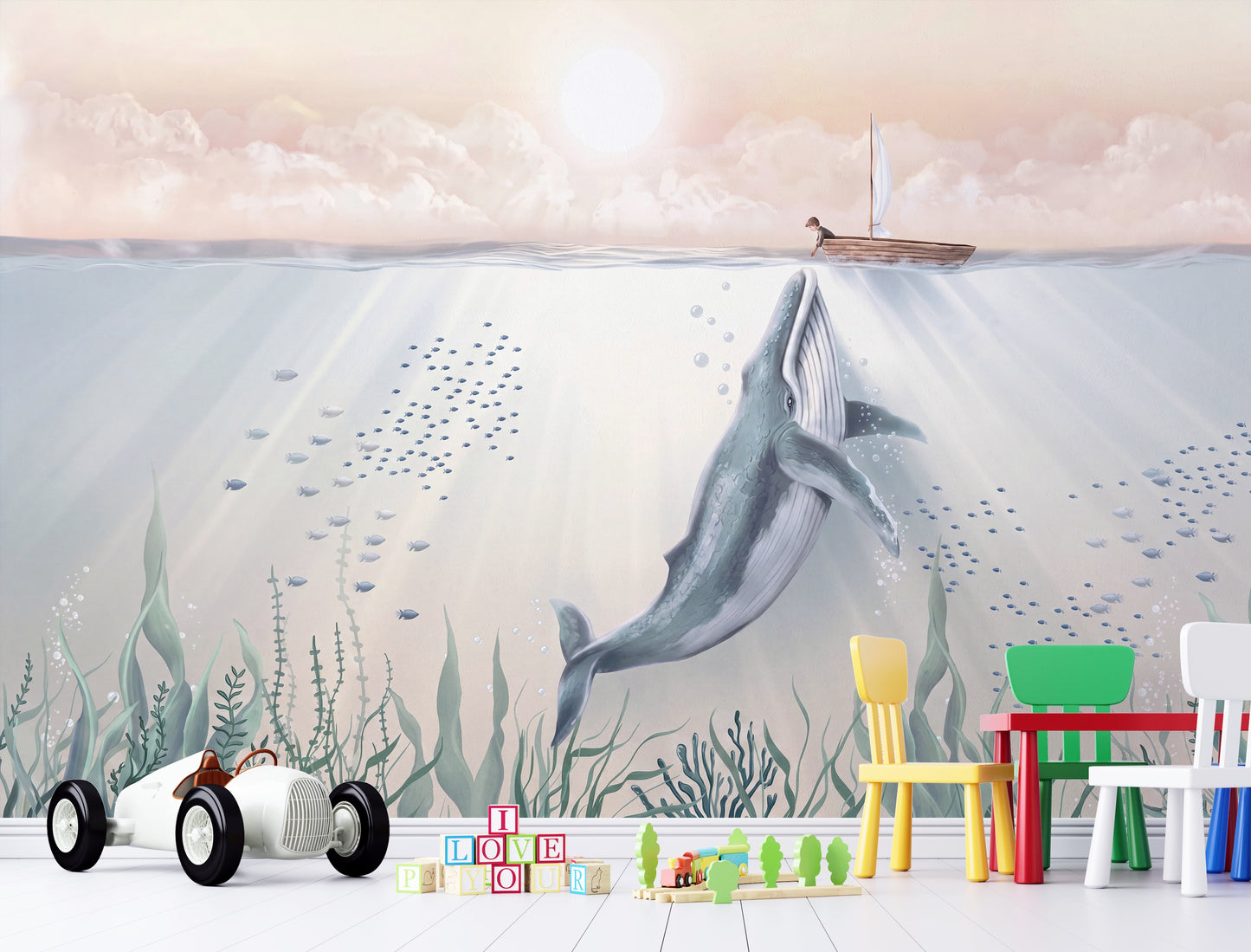 Beautiful Whale and Boy - Day