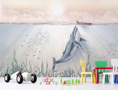 Beautiful Whale and Boy - Day