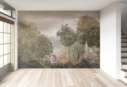 Paisaje Jardín con Estatua