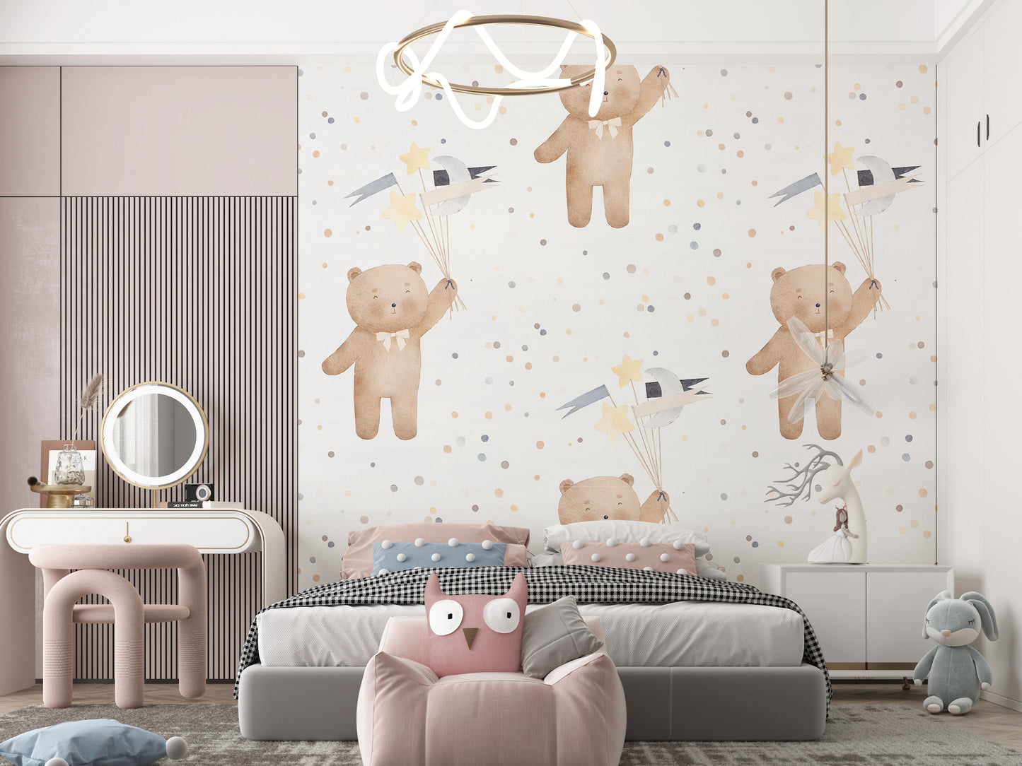 Cute Teddy Bears and Stars