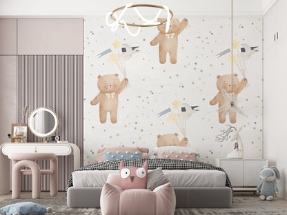 Cute Teddy Bears and Stars