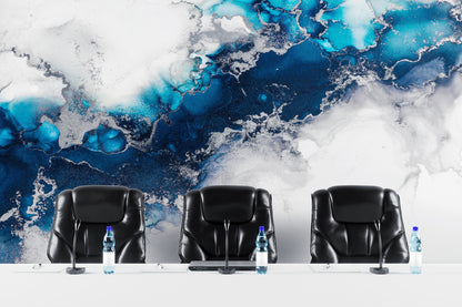 Marmoleado Azul y Plata