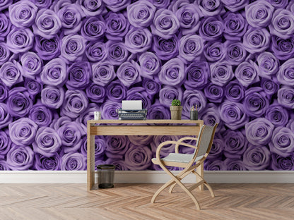 Patrón Floral Rosas Lila