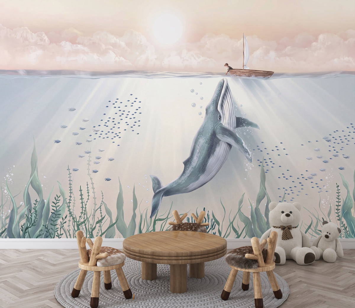 Beautiful Whale and Boy - Day