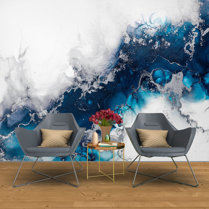 Marmoleado Azul y Plata