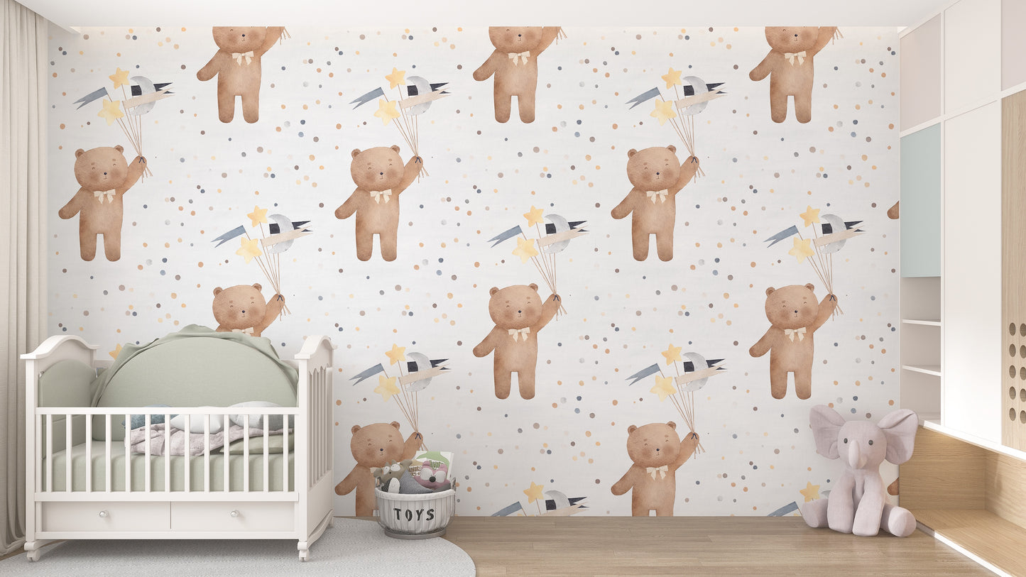 Cute Teddy Bears and Stars