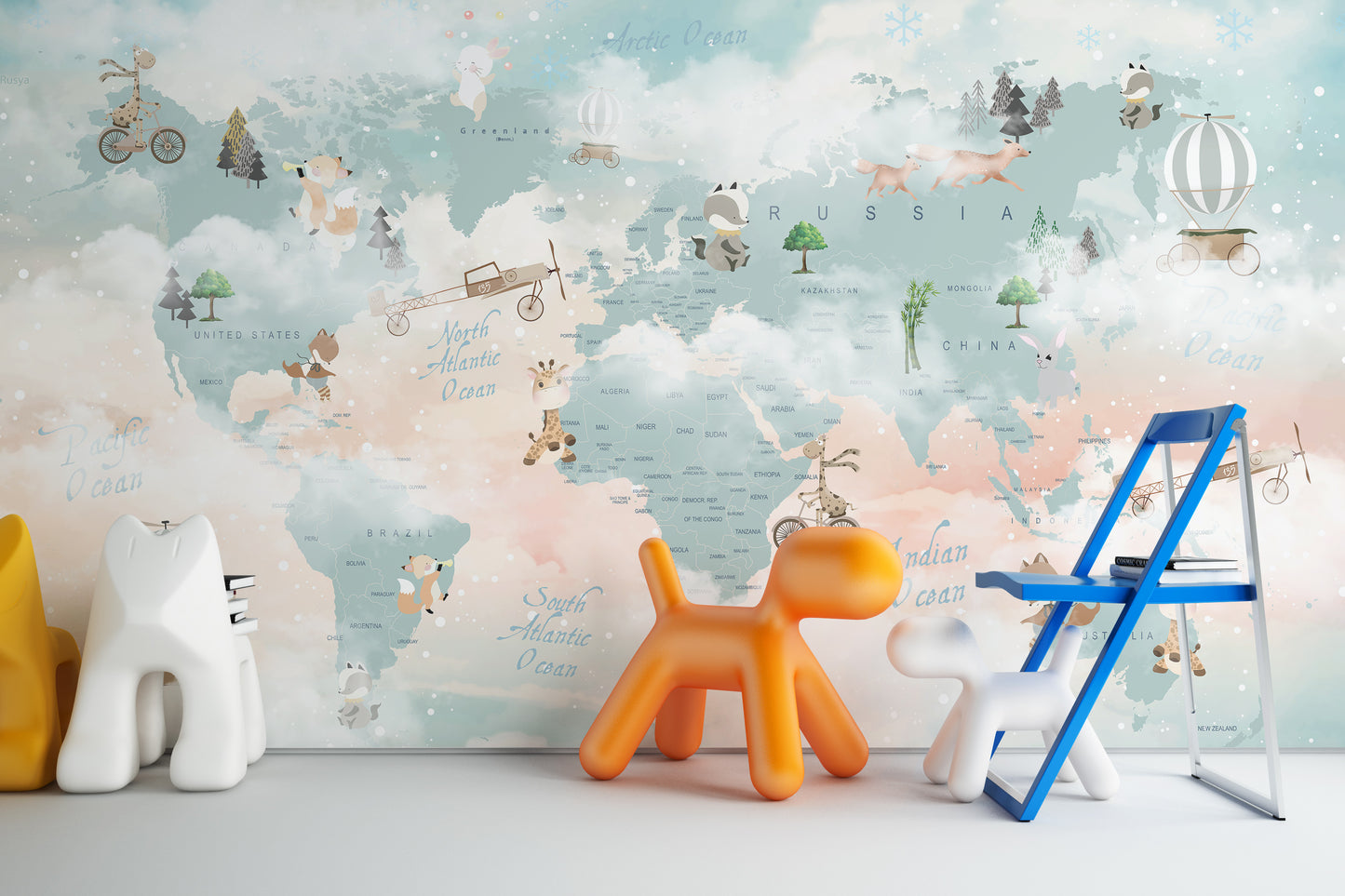 Little Animals World Map