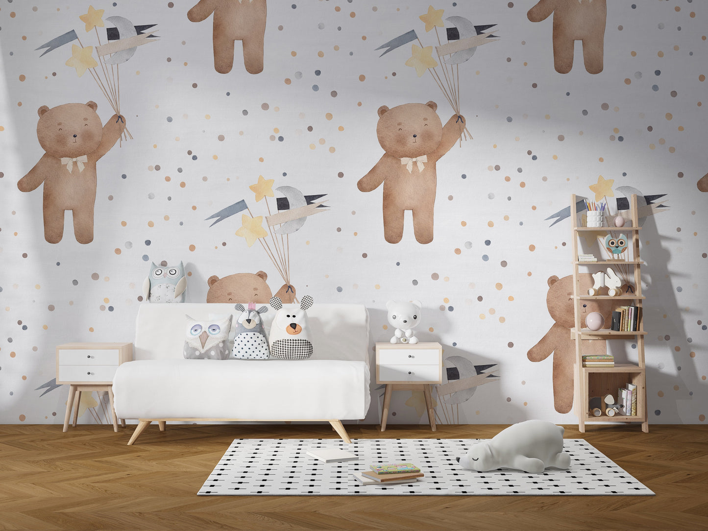 Cute Teddy Bears and Stars