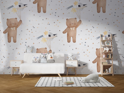 Cute Teddy Bears and Stars