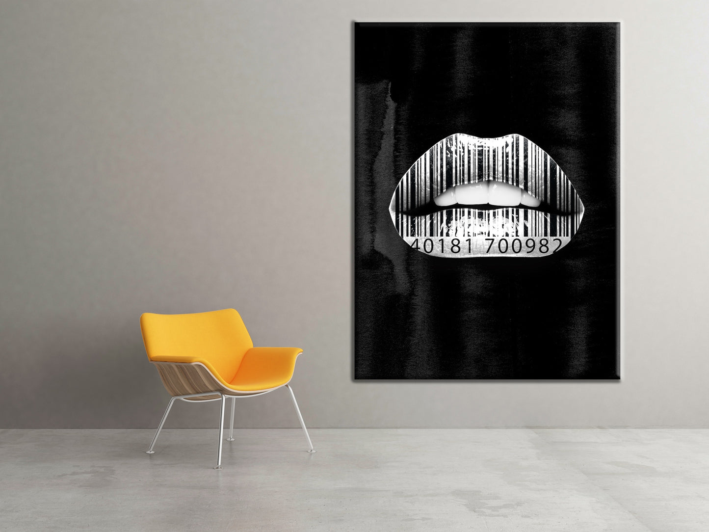 Canvas Decorativo Barcode Lips