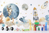 Astronauts and Animals Space Background