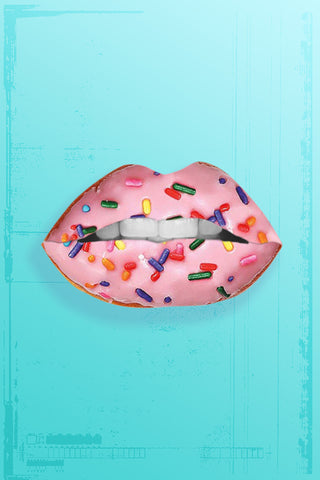 Canvas Decorativo Pink Donut Lips