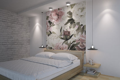Ilustración Flores Blancas y Rosas