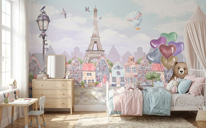 Ilustración Paris Torre Eiffel y Oso