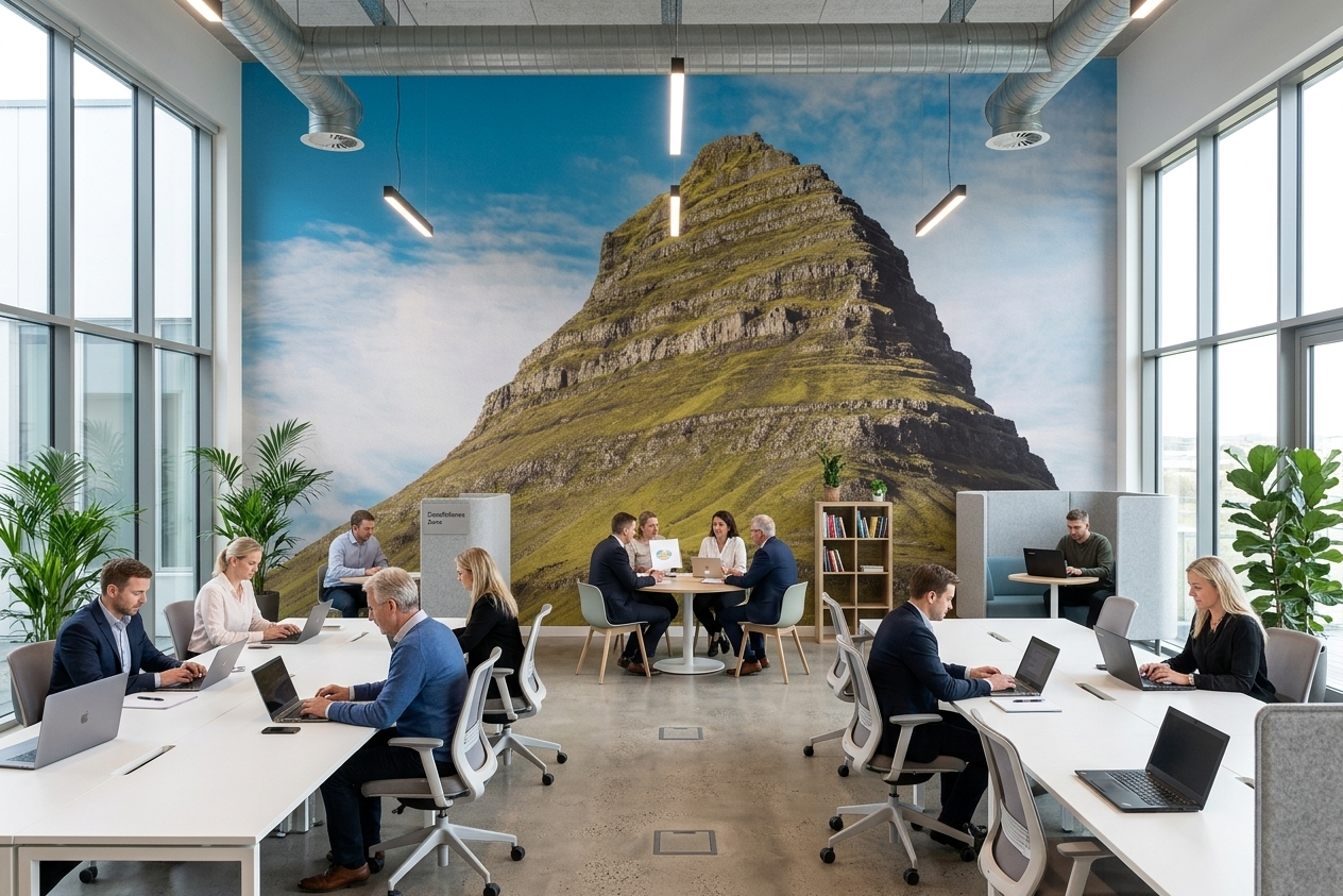Paisaje Montaña Kirkjufell Islandia