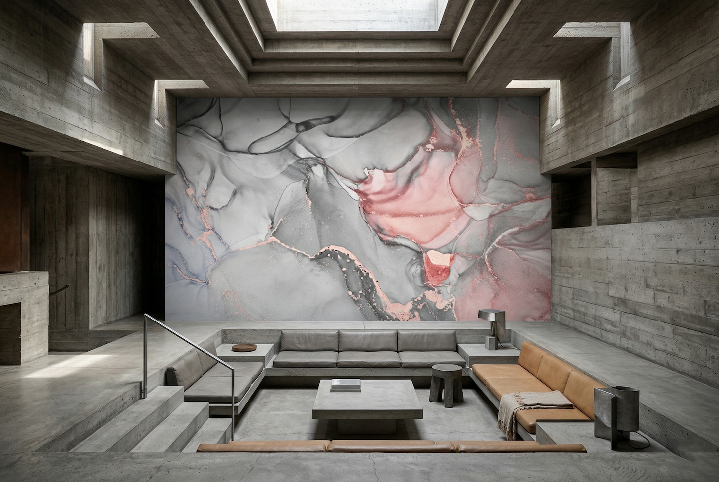 Cool Liquid Marble Pink & Grey