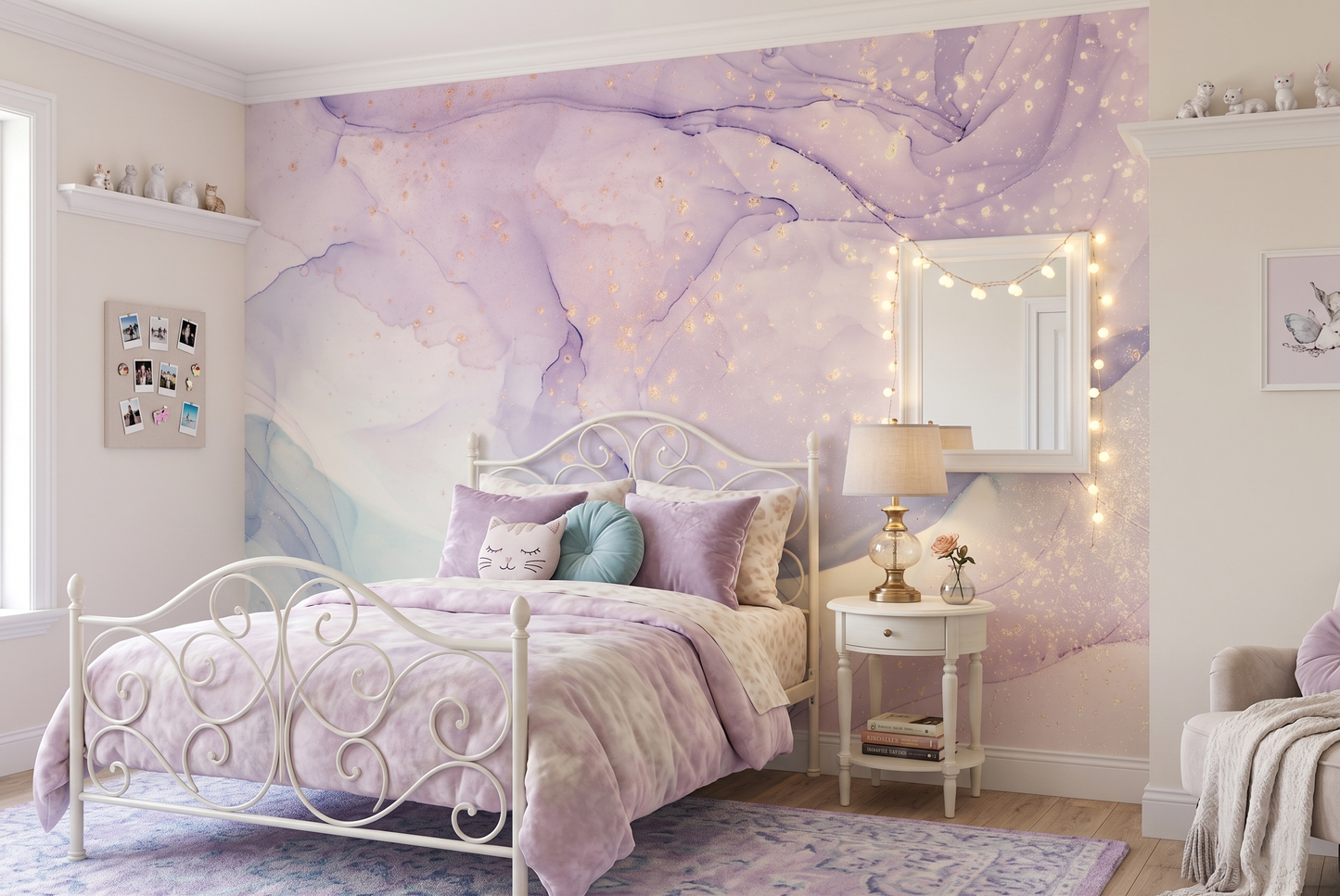 Soft Lilac Marbled Ink