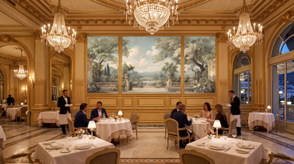 Pintura Al Fresco Villa Italiana y Lago