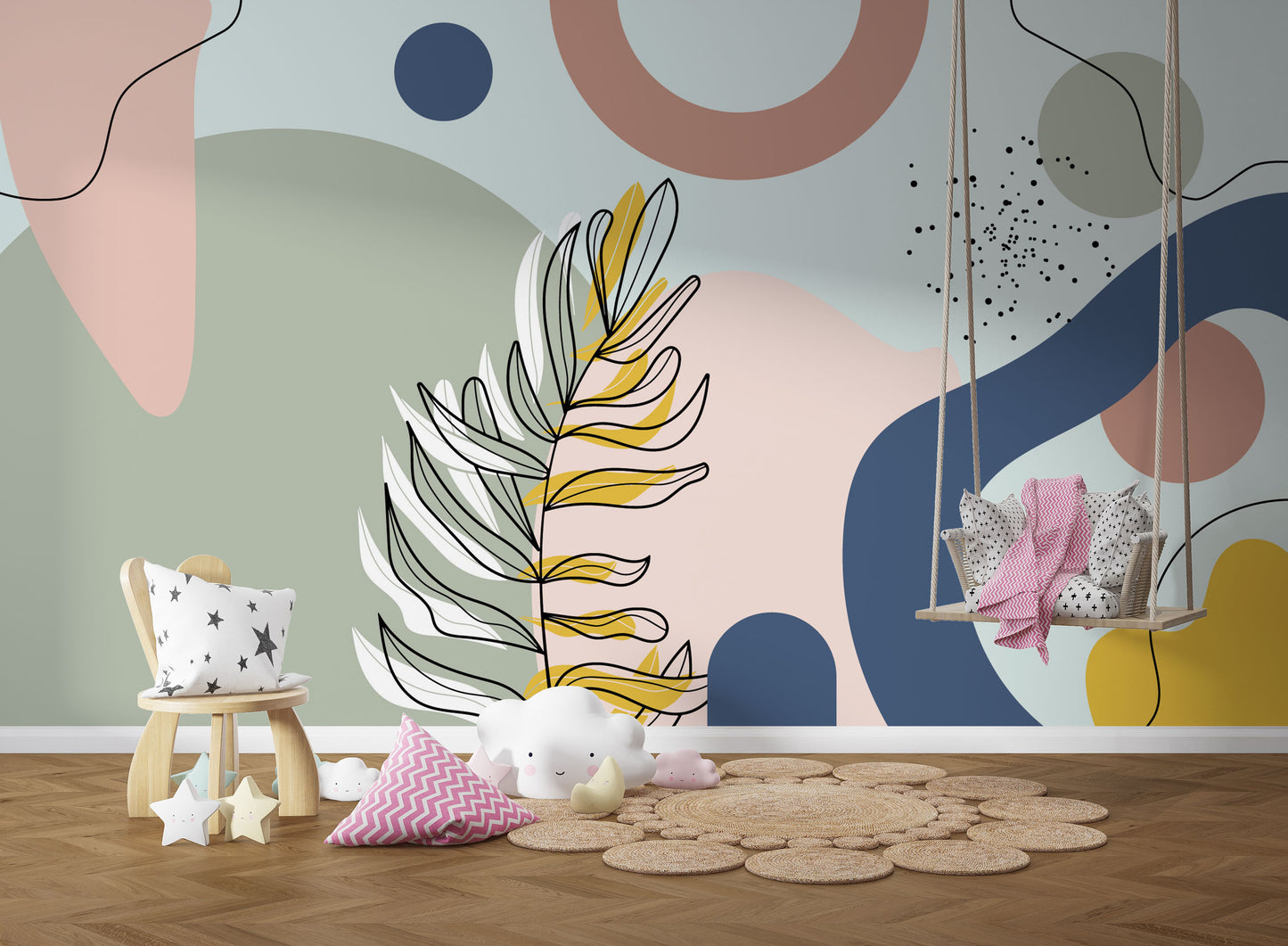 Europrint Floral and Geometric Pattern Wall Mural